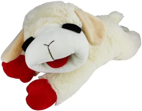 Multipet INTERNATIONAL 843140 Lambchop Plush Squeak Toy Mini for Pets, 6-Inch, White, Small - Image 3