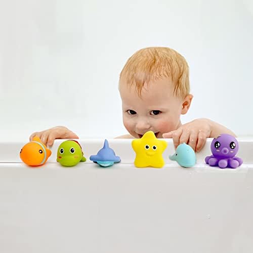 Hely Cancy Mold Free Infant Bath Toys for 18 Months - No Hole Animal Bathtub Toys, Baby Bath Tub Toys No Mold (Ocean) - Image 7