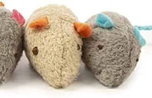 SmartyKat (3 Count) Skitter Critters Catnip Cat Toys - Gray/Cream, 3 Count