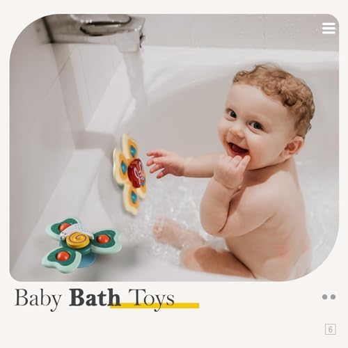 3PCS ALASOU Silicone Suction Cup Spinner Toys for 1 Year Old Boy Girl|Novelty Spinning Tops Bath Toys for Kids Ages 1-3|Sensory Toys for Toddlers 1-3 Year Old Boy Birthday Gift - Image 7
