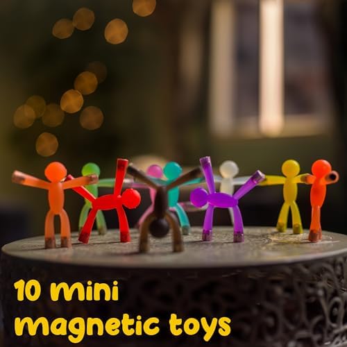 Boxgear 10 Pcs Mini Man Magnetic Toy, Translucent Novelty Toys, Rubber Magnet Men Toy Fridge Magnets Humanoid Magnetic Toy Kids Travel Toys (Multicolor) - Image 2