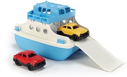 Green Toys Ferry Boat with Mini Cars Bathtub Toy, Blue/White, Standard - Image 2