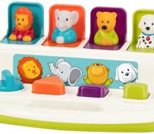 Battat – Cause-And-Effect Toy – Developmental Toy With Buttons & Colors – Color Sorting Animal Toys – For Kids, Toddlers, Babies – 18 Months + – Pop-Up Pals