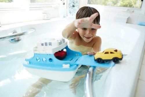 Green Toys Ferry Boat with Mini Cars Bathtub Toy, Blue/White, Standard - Image 4