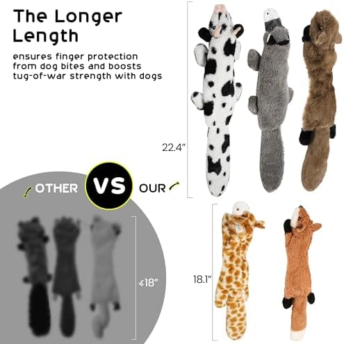 Nocciola 5 PCS Crinkle Dog Squeaky Toys, Durable Plush Dog Toys, No Stuffing Dog Toys for Small Medium Large Dogs, Stuffless Puppy Toys for Boredom and Stimulating - Image 4