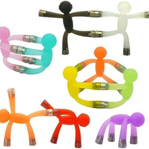 Boxgear 10 Pcs Mini Man Magnetic Toy, Translucent Novelty Toys, Rubber Magnet Men Toy Fridge Magnets Humanoid Magnetic Toy Kids Travel Toys (Multicolor)