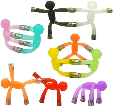 Boxgear 10 Pcs Mini Man Magnetic Toy, Translucent Novelty Toys, Rubber Magnet Men Toy Fridge Magnets Humanoid Magnetic Toy Kids Travel Toys (Multicolor)