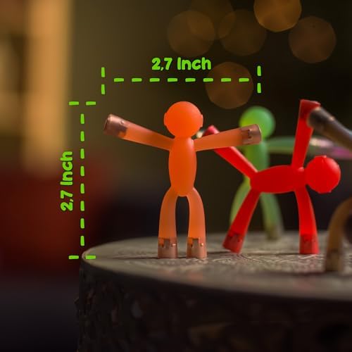 Boxgear 10 Pcs Mini Man Magnetic Toy, Translucent Novelty Toys, Rubber Magnet Men Toy Fridge Magnets Humanoid Magnetic Toy Kids Travel Toys (Multicolor) - Image 3