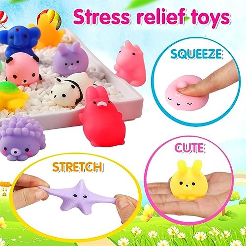 80Pcs Party Favors for Kids 4-8, Kawaii Squishies Mochi Squishy Toy Bulk Fidget Sensory Toys Birthday Gifts for Boys Girls Goodie Bag Christmas Stocking Stuffers Treasure Box Classroom Prizes - Image 5