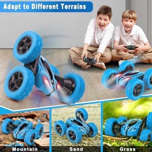 ORRENTE Remote Control Car, RC Cars Toys for Ages 5-7, 2.4GHz 4WD Fast RC Car Kids Toys for Ages 8-13, Double Sided 360° Rotating Monster Truck Toys for Girls RC Truck Toy Cars for Boys - Image 4