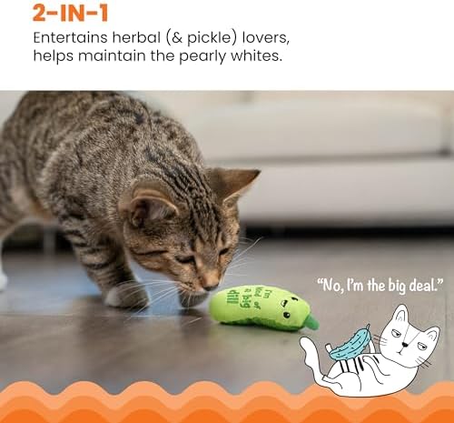 Catstages Crunchy Pickle Kicker Dental Catnip Cat Toy - Image 2