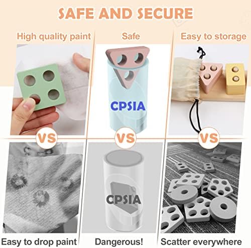 pigipigi Montessori Toys Gift for 1 2 3 4 Years Old - Wooden Sorting Stacking Toy Toddler Baby Preschool Kids Boys Girls Learning Color Shape Block Educational Activity Game Birthday Easter Gifts - Image 4