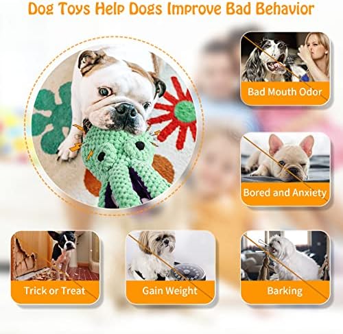 Fuufome Squeaky Dog Toys for Large Dogs: Plush Dog Toys with Soft Fabric for Small, Medium, and Large Pets - Octopus Stuffed Dog Toys for Indoor Play - Image 4