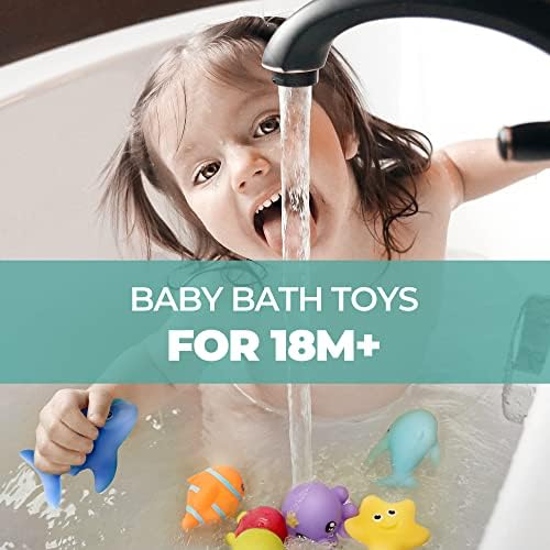Hely Cancy Mold Free Infant Bath Toys for 18 Months - No Hole Animal Bathtub Toys, Baby Bath Tub Toys No Mold (Ocean) - Image 3