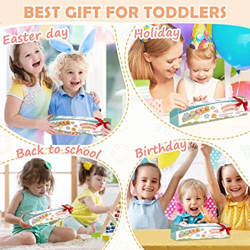 pigipigi Montessori Toys Gift for 1 2 3 4 Years Old - Wooden Sorting Stacking Toy Toddler Baby Preschool Kids Boys Girls Learning Color Shape Block Educational Activity Game Birthday Easter Gifts - Image 5