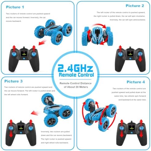 ORRENTE Remote Control Car, RC Cars Toys for Ages 5-7, 2.4GHz 4WD Fast RC Car Kids Toys for Ages 8-13, Double Sided 360° Rotating Monster Truck Toys for Girls RC Truck Toy Cars for Boys - Image 6