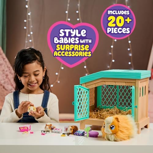 Little Live Pets - Mama Surprise | Soft, Interactive Guinea Pig and her Hutch, and her 3 Babies. 20+ Sounds & Reactions. for Kids Ages 4+, Multicolor, 7.8 x 11.93 x 11.38 inches - Image 5
