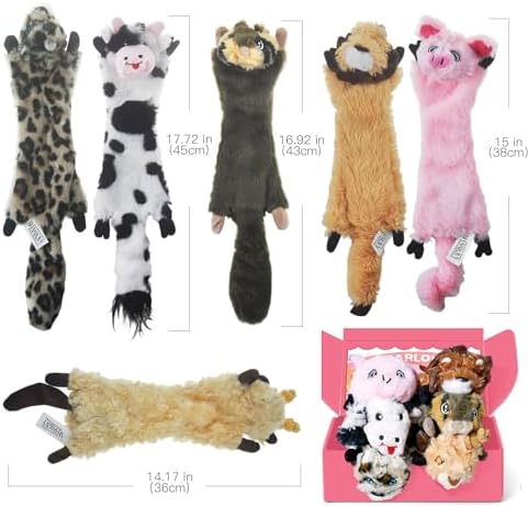 SHARLOVY Dog Squeaky Toys No Stuffing 6 Pack Dog Toys Crinkle Dog Toys for Small Dogs Durable Dog Chew Toys Plush Cute Animals Natural Puppy Toys for Teething Pet Toys Squeak - Image 5