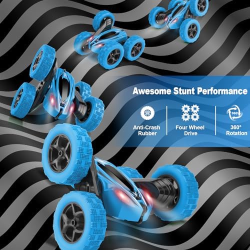 ORRENTE Remote Control Car, RC Cars Toys for Ages 5-7, 2.4GHz 4WD Fast RC Car Kids Toys for Ages 8-13, Double Sided 360° Rotating Monster Truck Toys for Girls RC Truck Toy Cars for Boys - Image 3