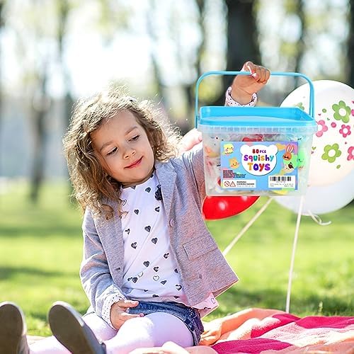 80Pcs Party Favors for Kids 4-8, Kawaii Squishies Mochi Squishy Toy Bulk Fidget Sensory Toys Birthday Gifts for Boys Girls Goodie Bag Christmas Stocking Stuffers Treasure Box Classroom Prizes - Image 3