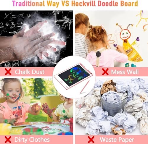 Hockvill LCD Writing Tablet for Kids 8.8 Inch, Kids Toys for Girls Boys Drawing Pad for 3 4 5 6 7 8 Year Old Kid, Toddler Drawing Doodle Board Travel Essentials Christmas Birthday Gift for Kids -Pink - Image 8