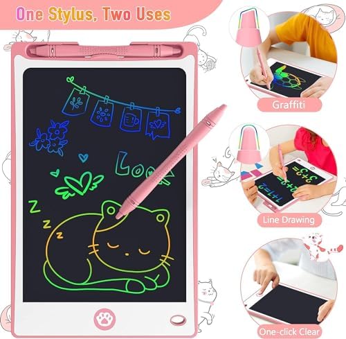 Hockvill LCD Writing Tablet for Kids 8.8 Inch, Kids Toys for Girls Boys Drawing Pad for 3 4 5 6 7 8 Year Old Kid, Toddler Drawing Doodle Board Travel Essentials Christmas Birthday Gift for Kids -Pink - Image 5