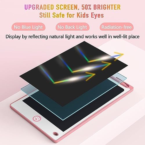Hockvill LCD Writing Tablet for Kids 8.8 Inch, Kids Toys for Girls Boys Drawing Pad for 3 4 5 6 7 8 Year Old Kid, Toddler Drawing Doodle Board Travel Essentials Christmas Birthday Gift for Kids -Pink - Image 4