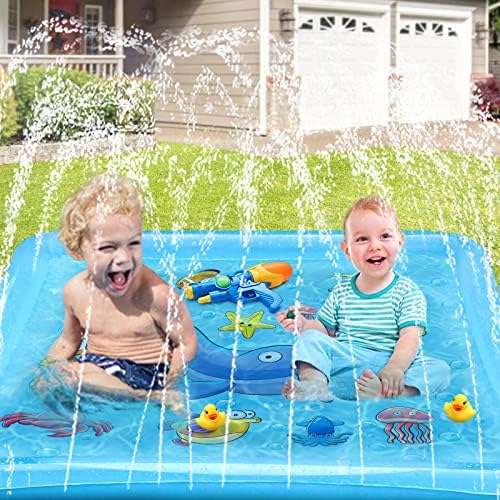 Growsland Splash Pad for Toddlers, Outdoor Sprinkler for Kids, 67" Summer Water Toys Inflatable Wading Baby Pool Fun Gifts for 3 4 5 6 7 8 9 Years Old Boy Girl Backyard Garden Lawn Outdoor Games - Image 7